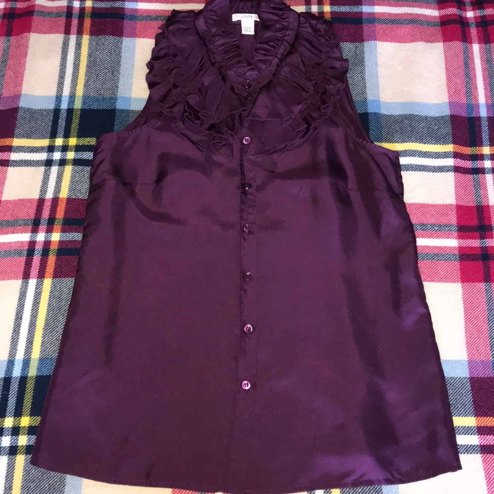 J.Crew Silk Kelsey Ruffle Top
